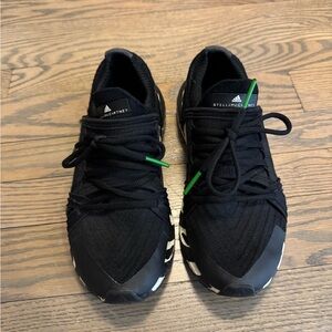 Stella McCartney Adidas Black Sneakers with Green Accents